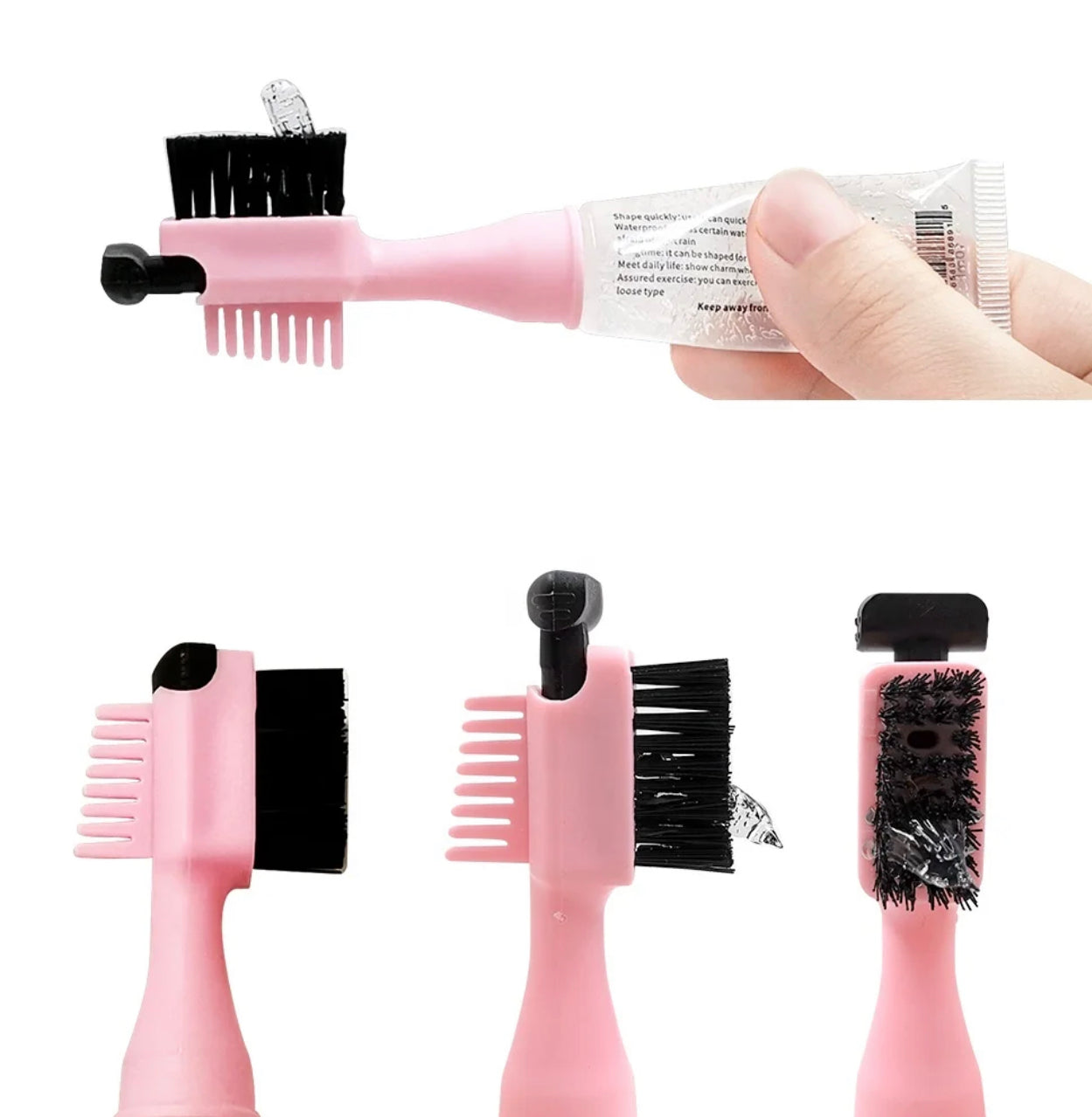 3 in 1 Edge Brush Comb w/Styling Gel