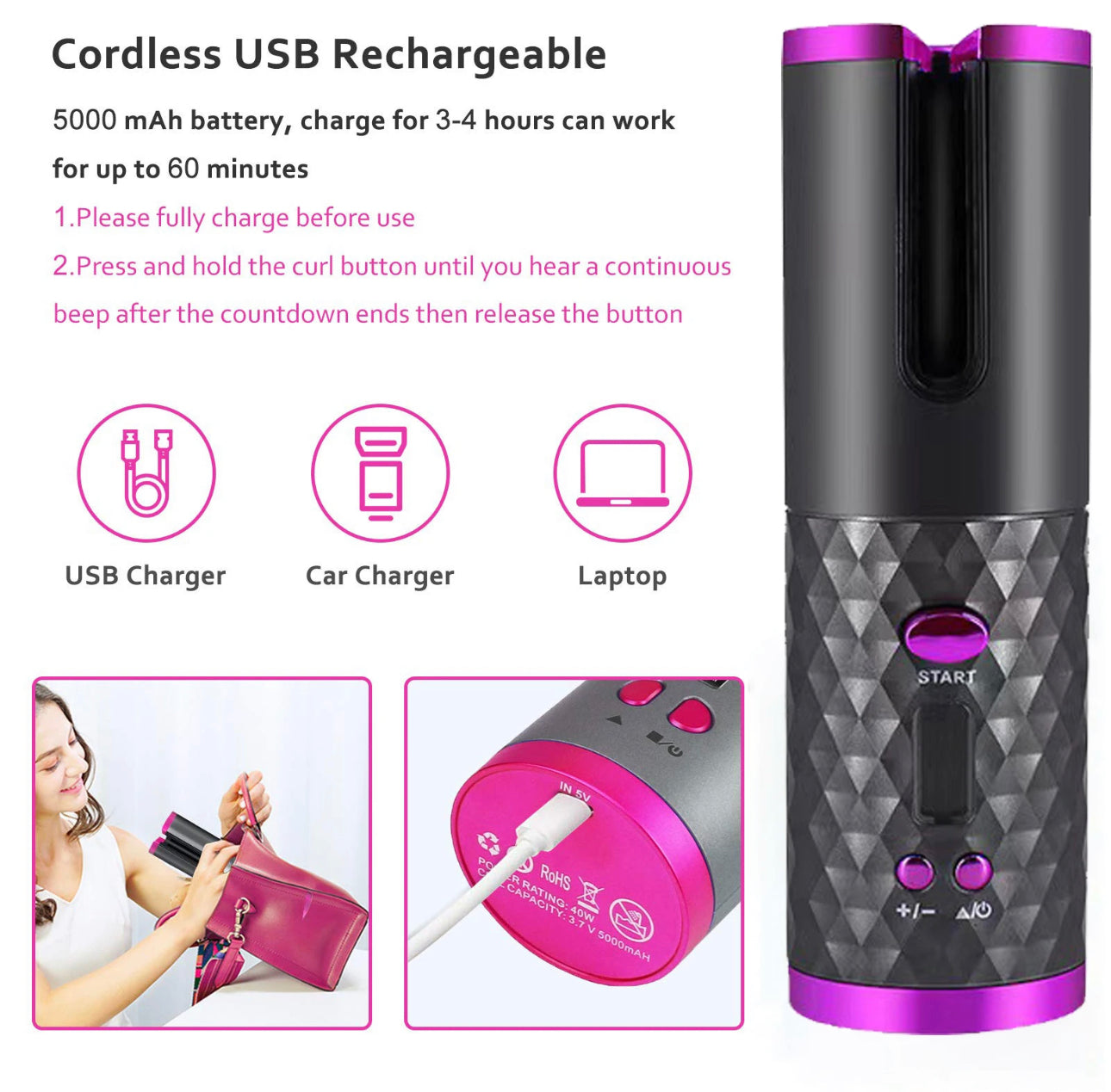 Cordless Automatic Curler